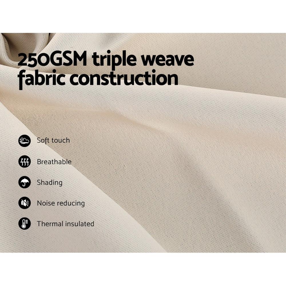 Artiss 2X Blockout Curtains Eyelet 140x230cm Beige - Mekamart Australia