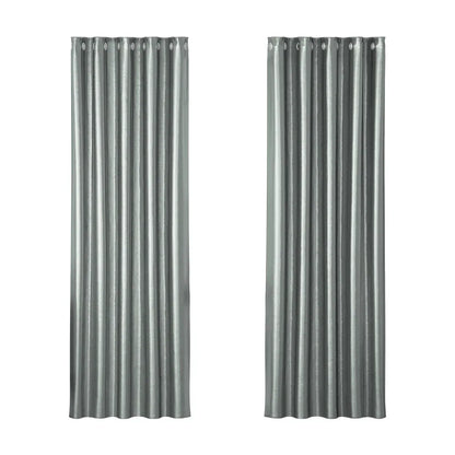 Artiss 2X Blockout Curtains Eyelet 180x213cm Grey Shine - Mekamart Australia