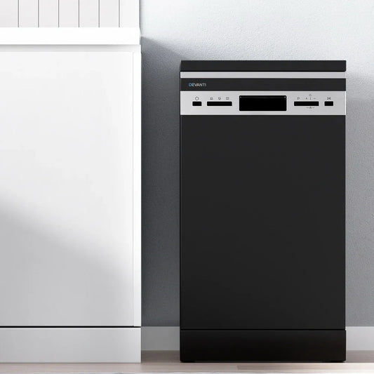 Devanti 10 Place Settings Freestanding Dishwasher Black - Mekamart Australia