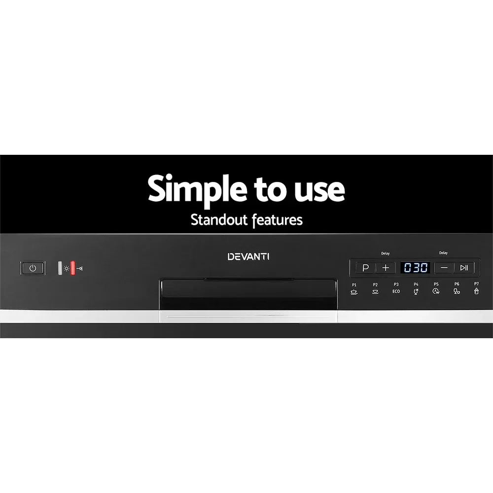 Devanti 6 Place Settings Benchtop Dishwasher Black - Mekamart Australia