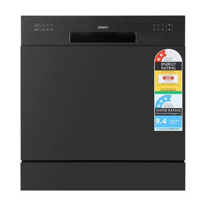 Devanti 8 Place Settings Benchtop Dishwasher Black - Mekamart Australia