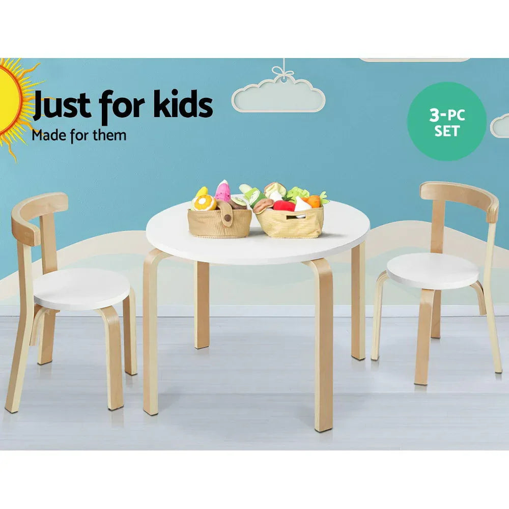 Keezi 3PCS Kids Table and Chairs Set Activity Toy Play Desk - Mekamart Australia