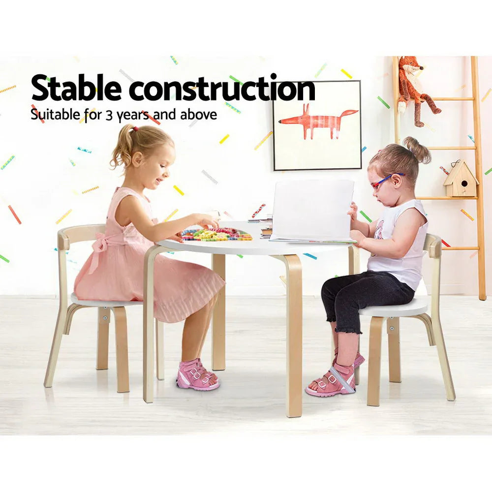 Keezi 3PCS Kids Table and Chairs Set Activity Toy Play Desk - Mekamart Australia