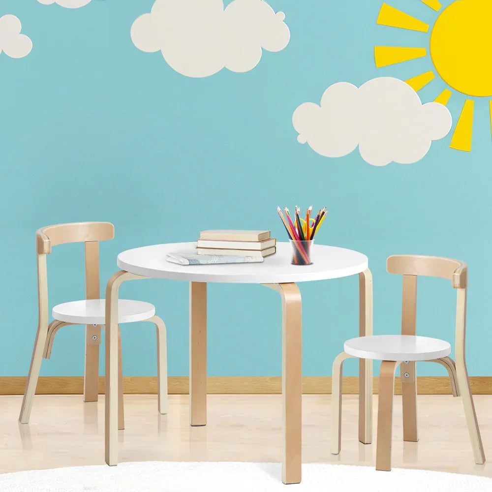 Keezi 3PCS Kids Table and Chairs Set Activity Toy Play Desk - Mekamart Australia