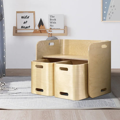 Keezi 3PCS Kids Table and Chairs Set Multifunctional Storage Desk - Mekamart Australia