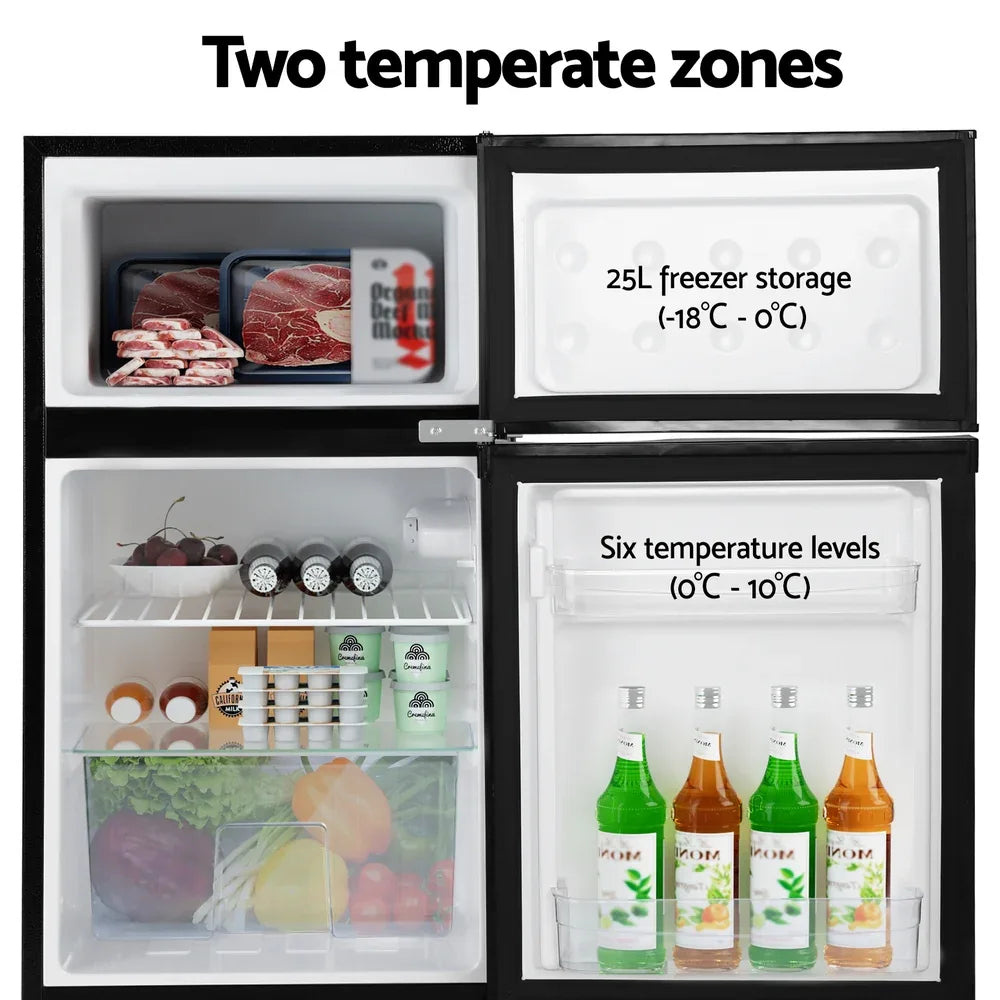 Devanti 85L Bar Fridge Mini Freezer Refrigerator Black - Mekamart Australia