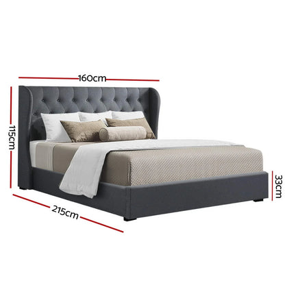 Artiss Bed Frame Queen Size Gas Lift Charcoal ISSA - Mekamart Australia