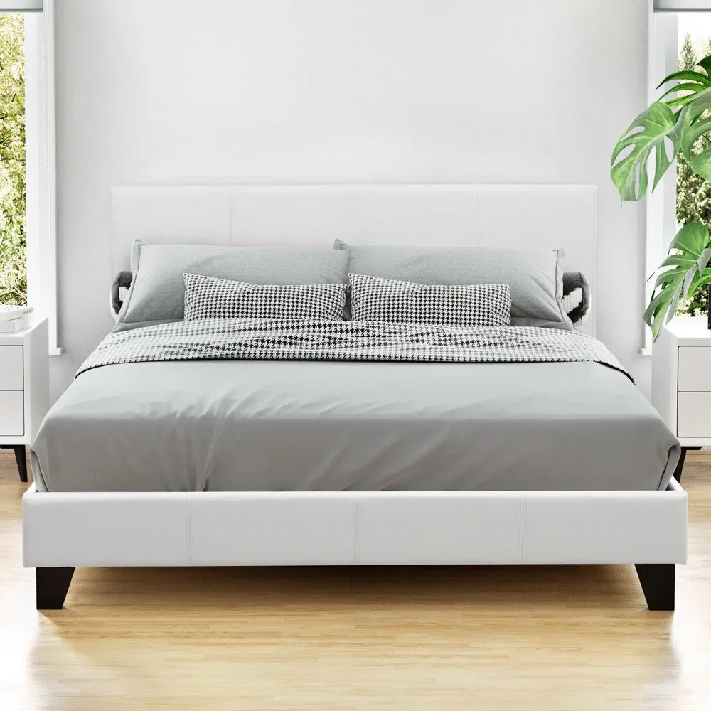 Artiss Bed Frame Double Size White NEO - Mekamart Australia