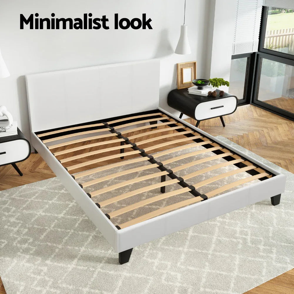 Artiss Bed Frame Double Size White NEO - Mekamart Australia