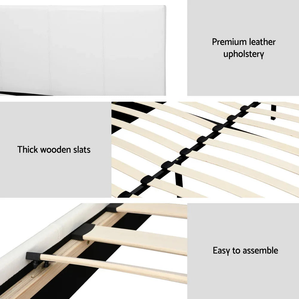 Artiss Bed Frame Double Size White NEO - Mekamart Australia