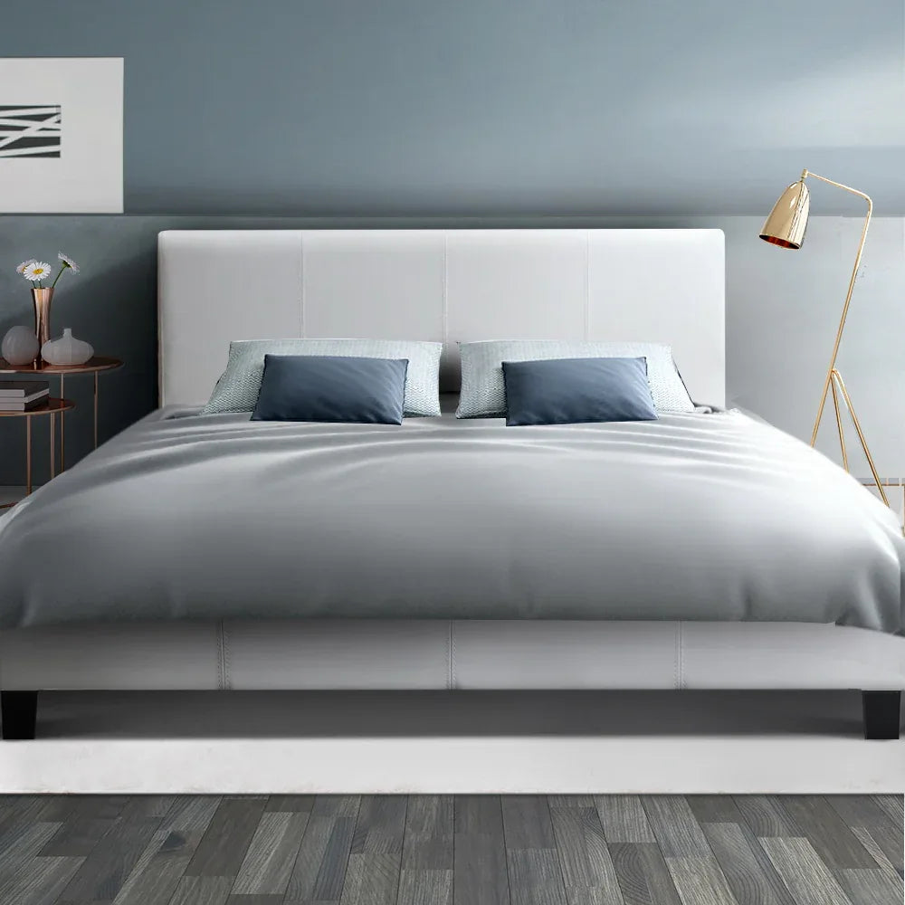 Artiss Bed Frame Double Size White NEO - Mekamart Australia