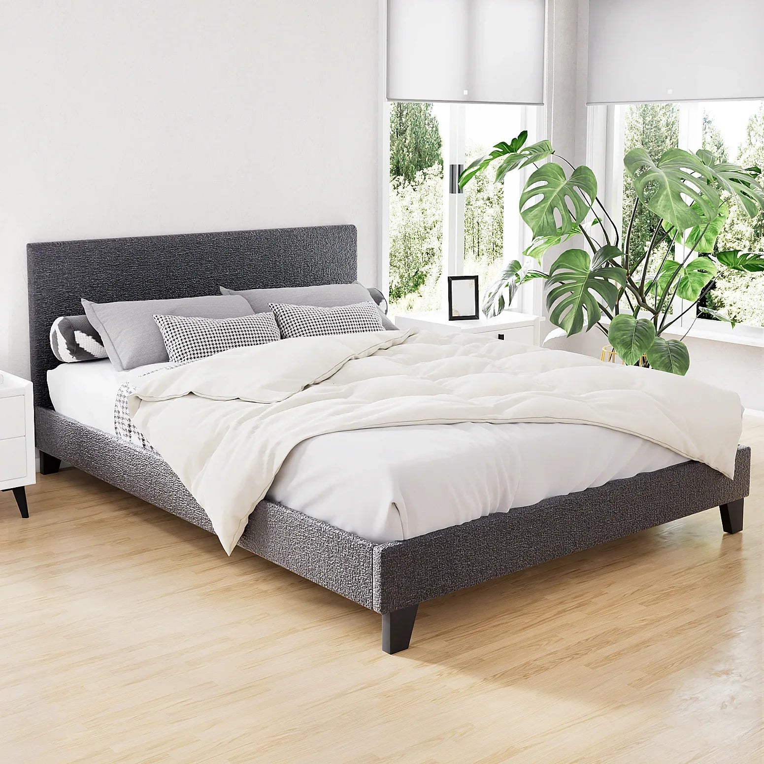 Artiss Bed Frame Queen Size Charcoal NEO - Mekamart Australia