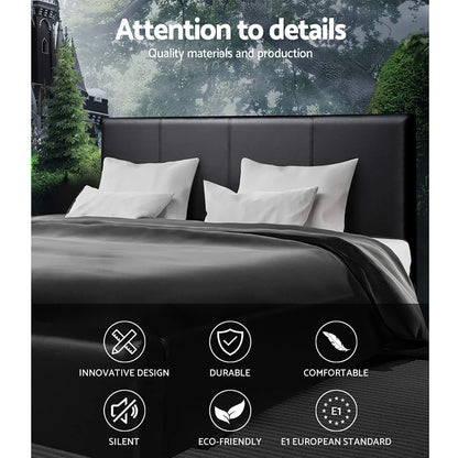 Artiss Bed Frame Queen Size Gas Lift Black NINO - Mekamart Australia