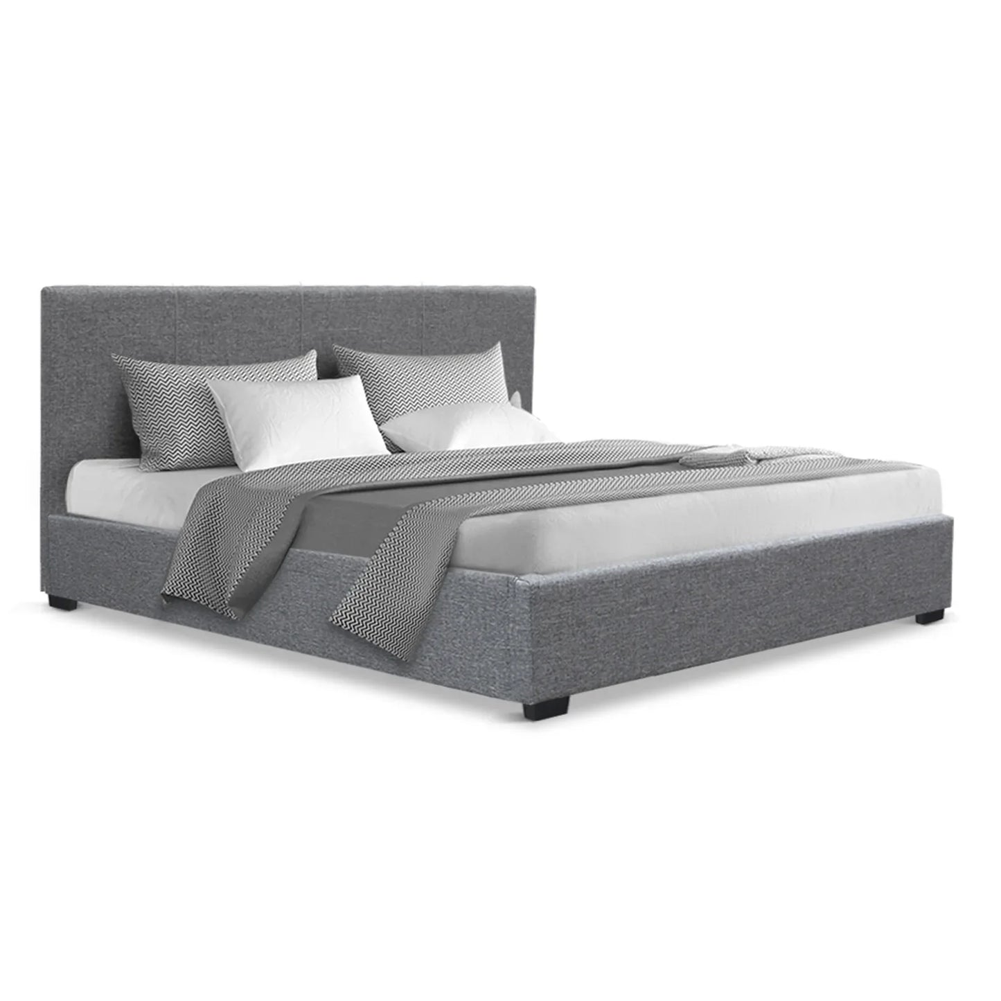 Artiss Bed Frame Queen Size Gas Lift Grey NINO - Mekamart Australia