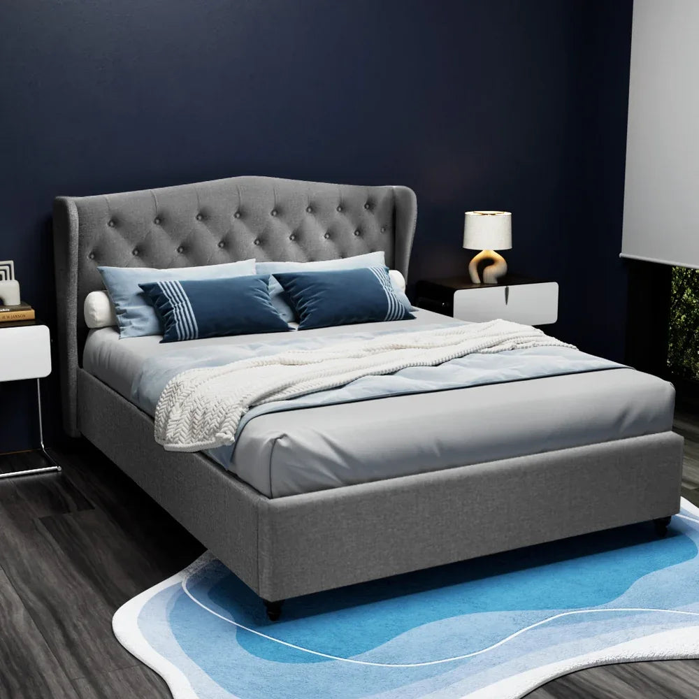 Artiss Bed Frame Queen Size Grey PIER - Mekamart Australia