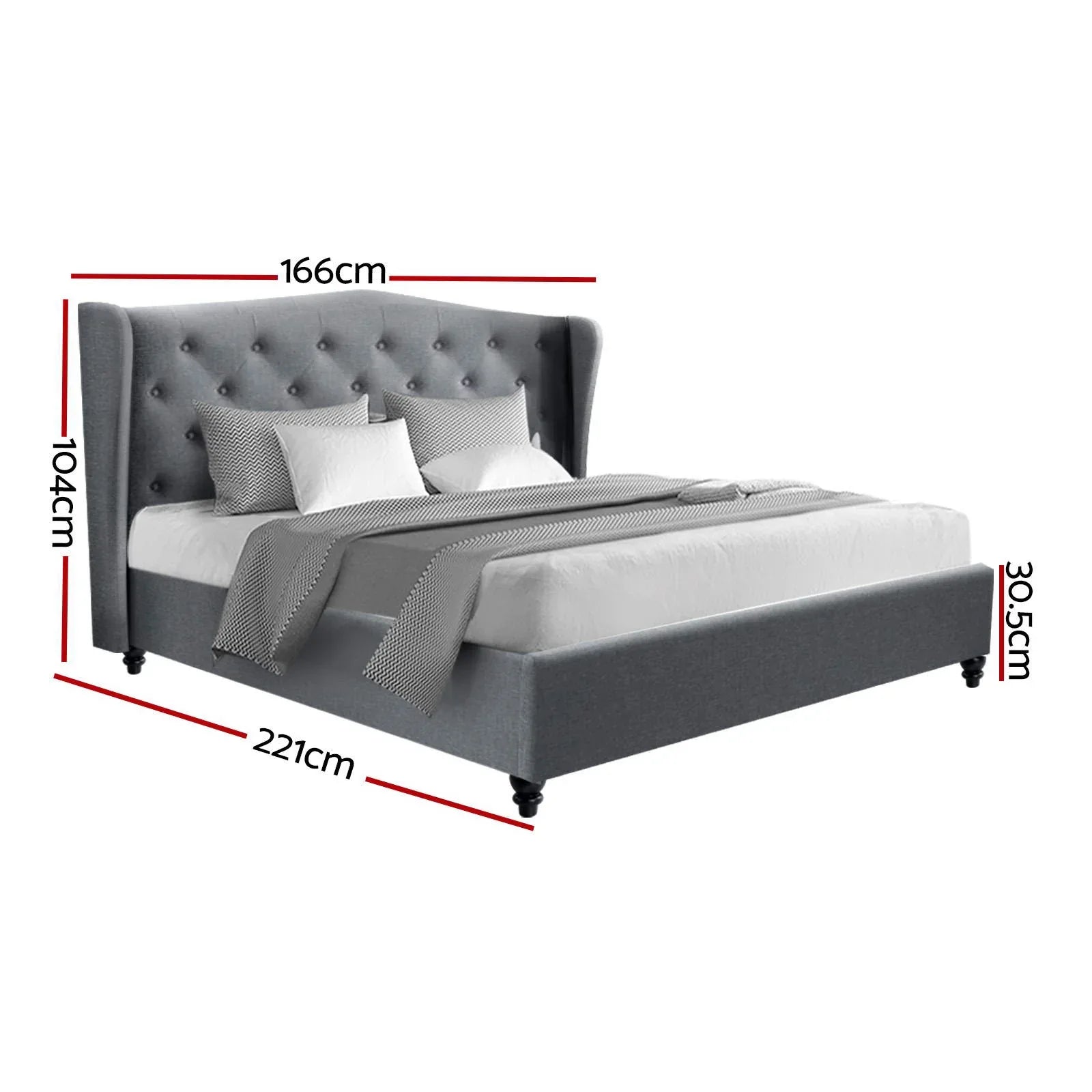 Artiss Bed Frame Queen Size Grey PIER - Mekamart Australia