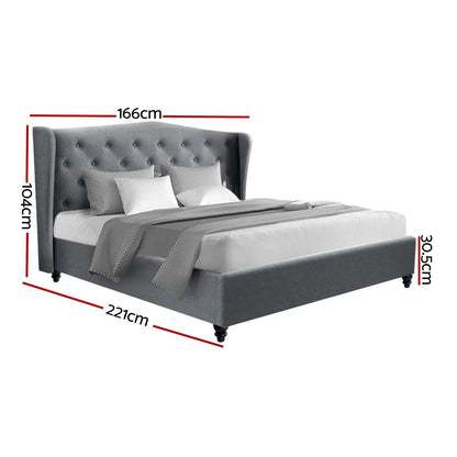 Artiss Bed Frame Queen Size Grey PIER - Mekamart Australia