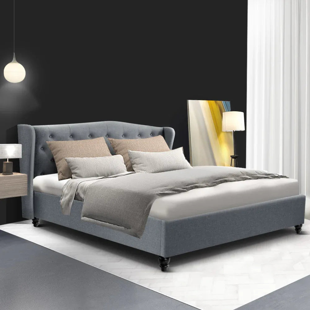Artiss Bed Frame Queen Size Grey PIER - Mekamart Australia