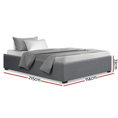Artiss Bed Frame King Single Size Gas Lift Base Grey TOKI - Mekamart Australia
