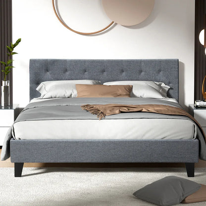 Artiss Bed Frame Queen Size Grey VANKE - Mekamart Australia
