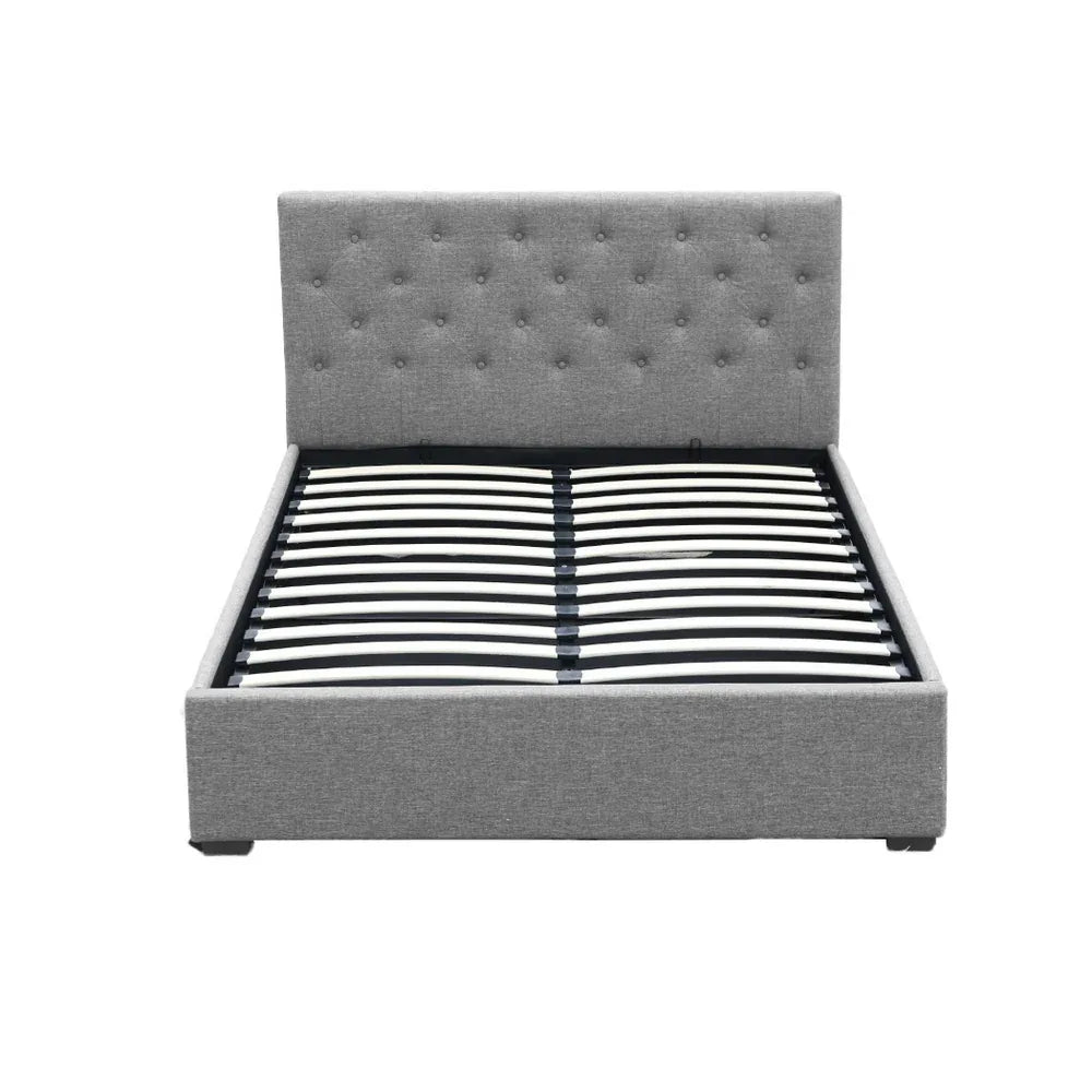 Artiss Bed Frame Double Size Gas Lift Grey VILA - Mekamart Australia