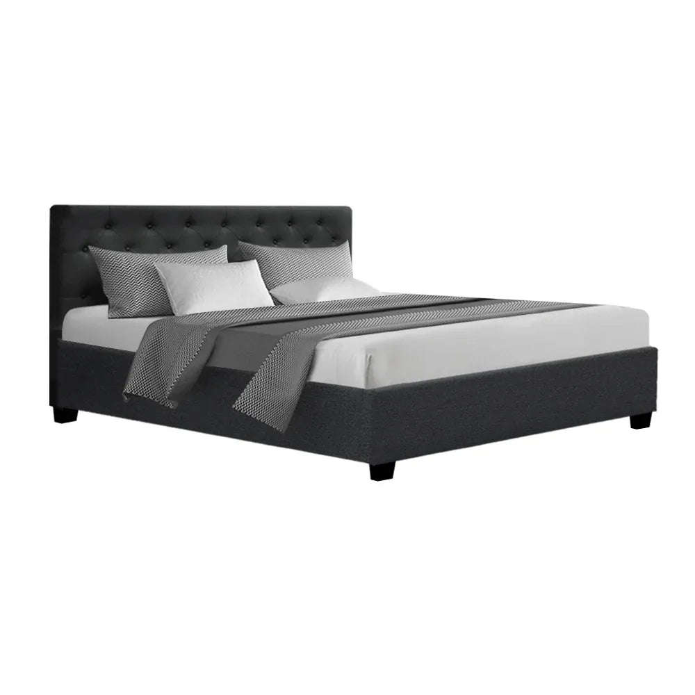 Artiss Bed Frame Queen Size Gas Lift Charcoal VILA - Mekamart Australia