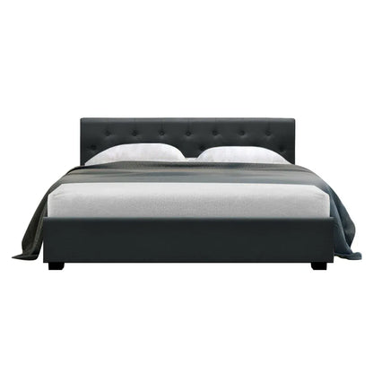 Artiss Bed Frame Queen Size Gas Lift Charcoal VILA - Mekamart Australia