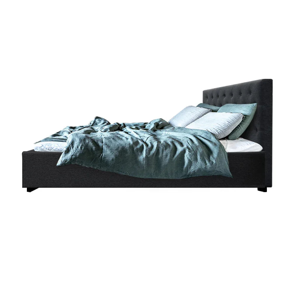 Artiss Bed Frame Queen Size Gas Lift Charcoal VILA - Mekamart Australia