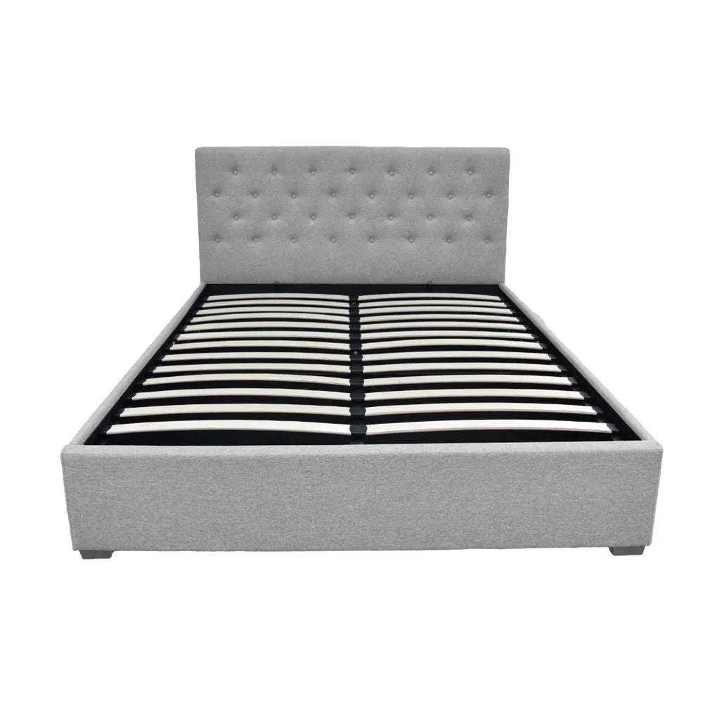 Artiss Bed Frame Queen Size Gas Lift Grey VILA - Mekamart Australia