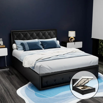 Artiss Bed Frame Queen Size Gas Lift Black TIYO - Mekamart Australia