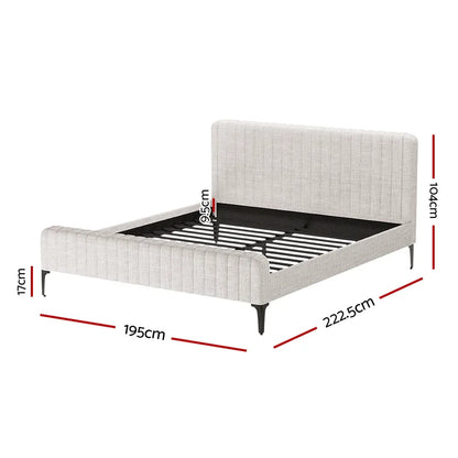 Artiss Bed Frame King Size Beige AMMY - Mekamart Australia