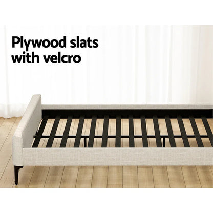 Artiss Bed Frame King Size Beige AMMY - Mekamart Australia