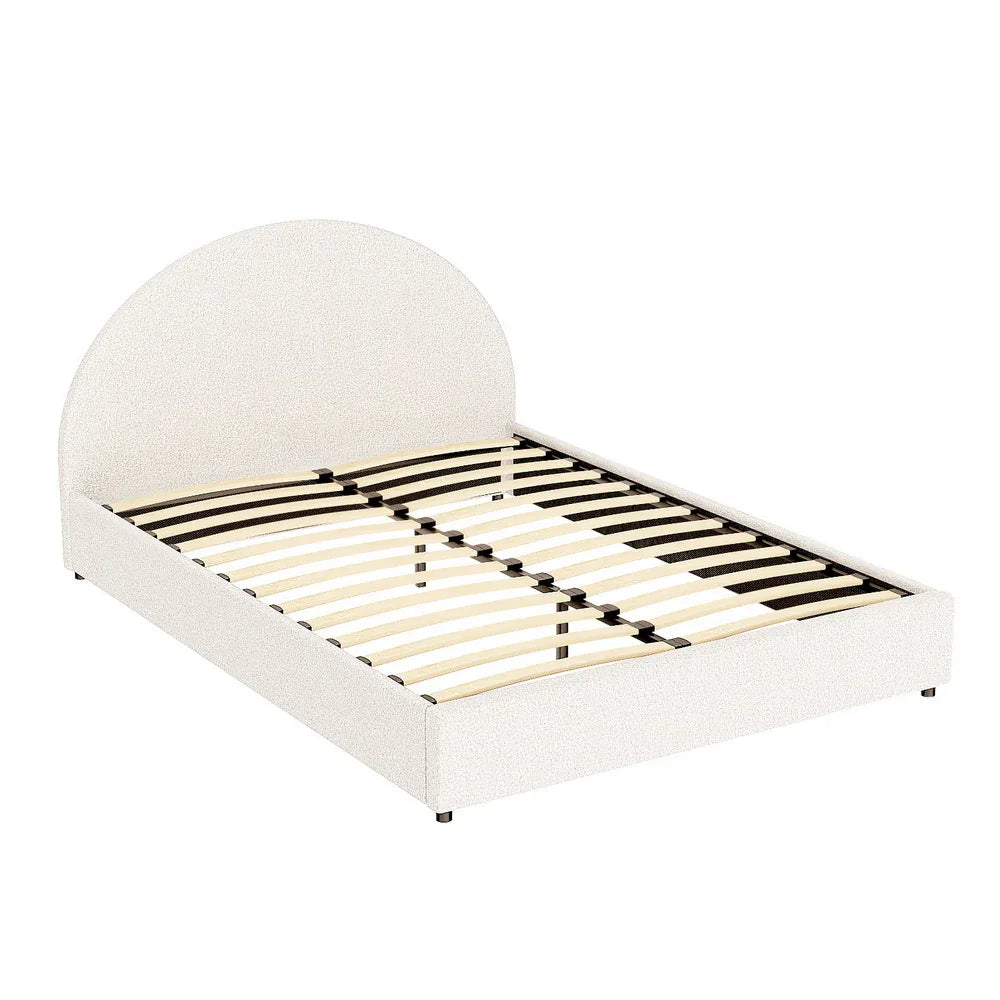 Artiss Bed Frame Gas Lift Strorage Beds Base Platform Boucle Fabric Double ELLA - Mekamart Australia