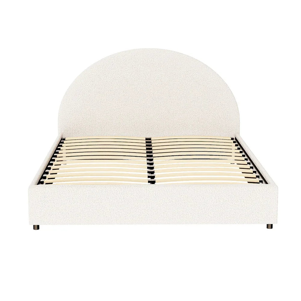 Artiss Bed Frame Gas Lift Strorage Beds Base Platform Boucle Fabric Double ELLA - Mekamart Australia