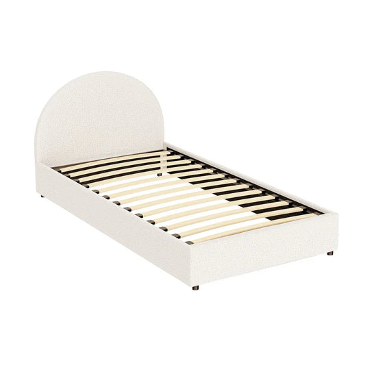 Artiss Bed Frame Gas Lift Strorage Beds Base Platform Boucle Fabric King Single ELLA - Mekamart Australia