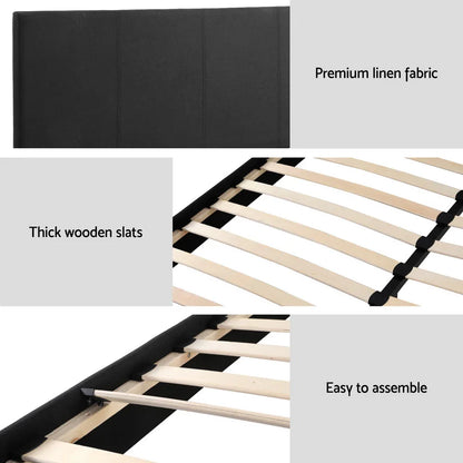 Artiss Bed Frame Double Size Charcoal NEO - Mekamart Australia