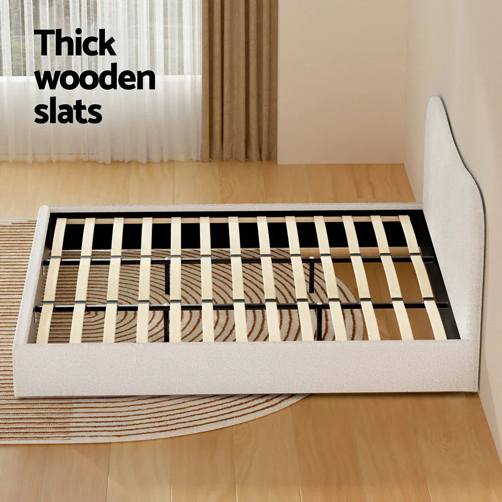 Artiss Bed Frame King Size Boucle DARA - Mekamart Australia