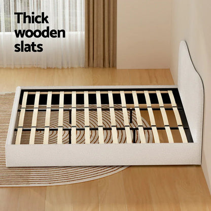 Artiss Bed Frame King Size Boucle DARA - Mekamart Australia