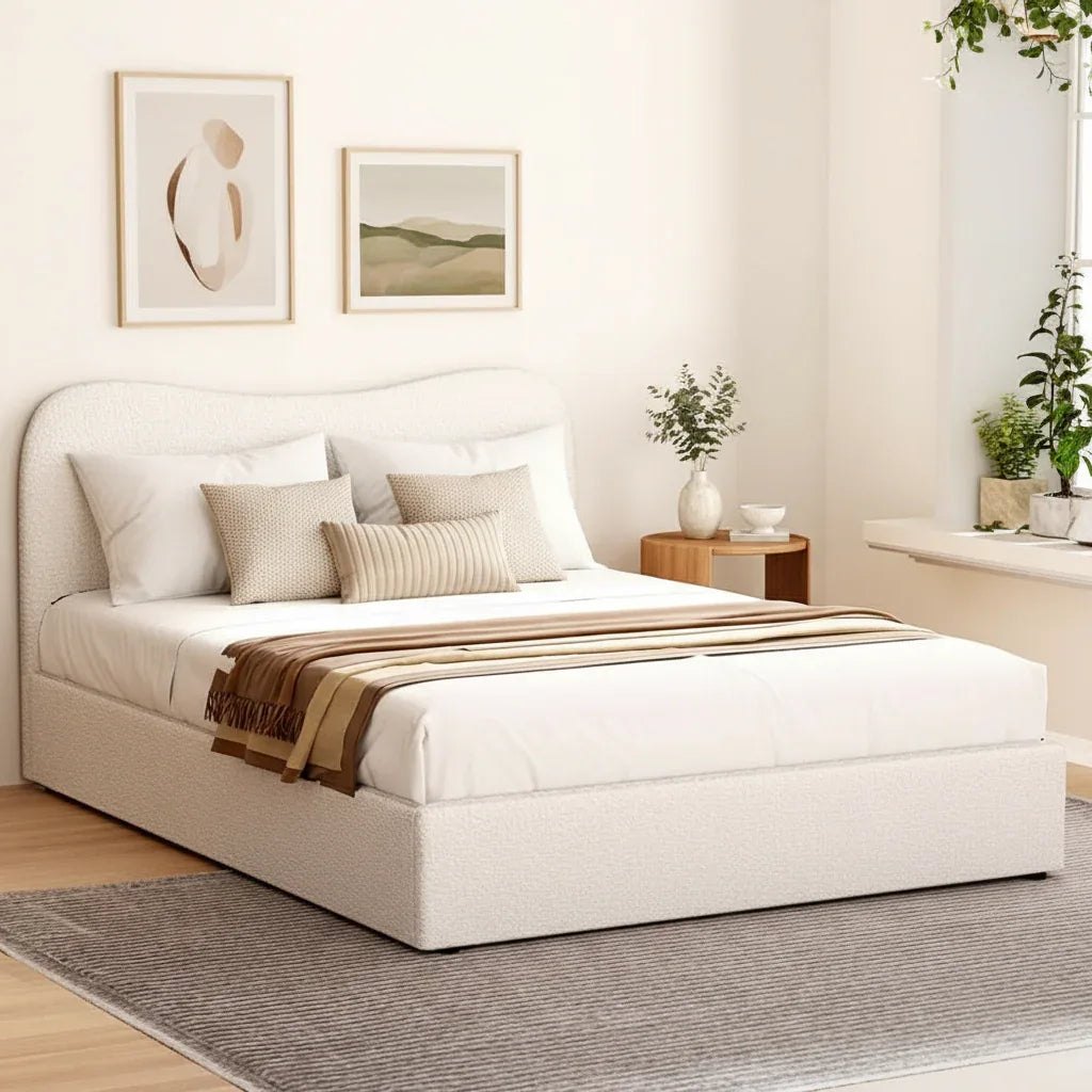 Artiss Bed Frame King Size Boucle DARA - Mekamart Australia