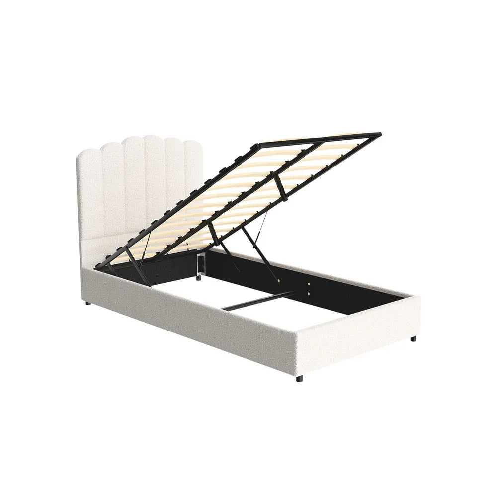 Artiss Bed Frame King Single Size Boucle FION - Mekamart Australia