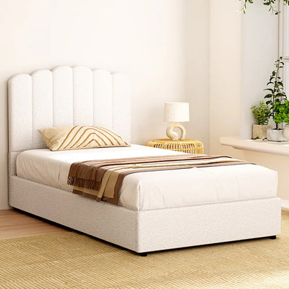 Artiss Bed Frame King Single Size Boucle FION - Mekamart Australia