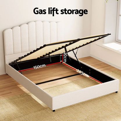 Artiss Bed Frame Queen Size Boucle FION - Mekamart Australia