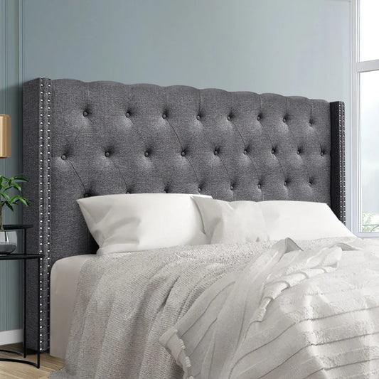 Artiss Bed Head Headboard King Size Fabric - LUCA Grey - Mekamart Australia