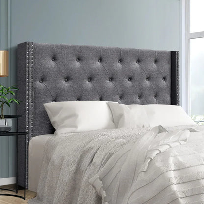 Artiss Bed Head Headboard Queen Size Fabric - LUCA Grey - Mekamart Australia