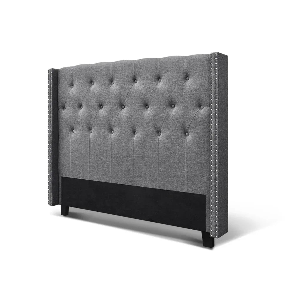 Artiss Bed Head Headboard Queen Size Fabric - LUCA Grey - Mekamart Australia