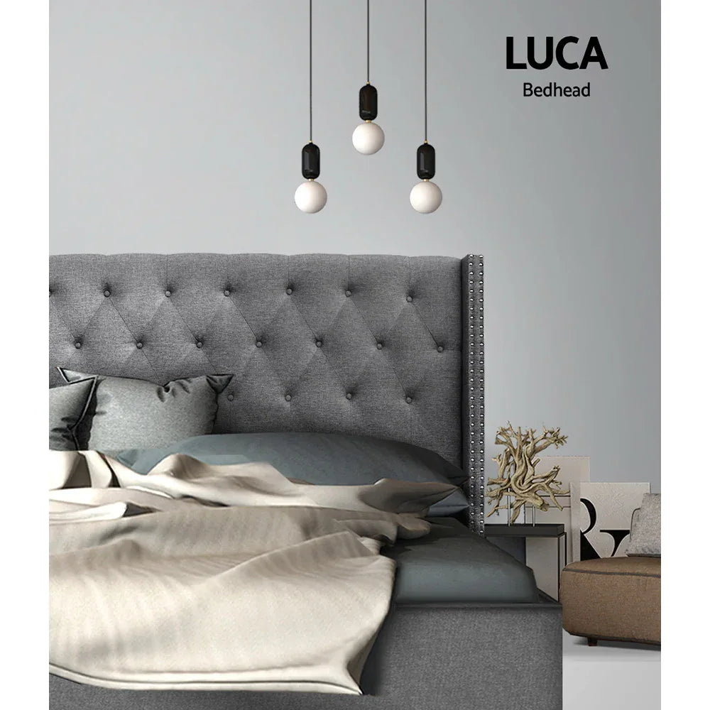 Artiss Bed Head Headboard Queen Size Fabric - LUCA Grey - Mekamart Australia