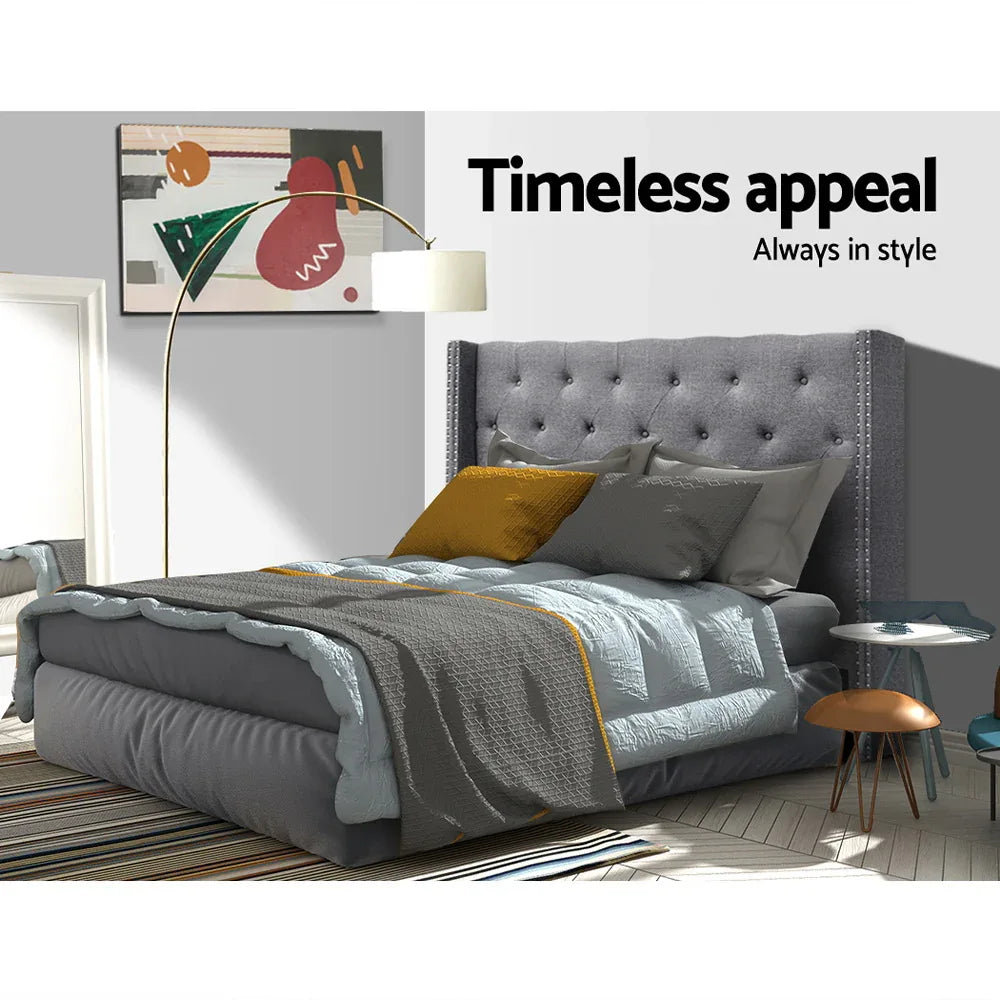 Artiss Bed Head Headboard Queen Size Fabric - LUCA Grey - Mekamart Australia