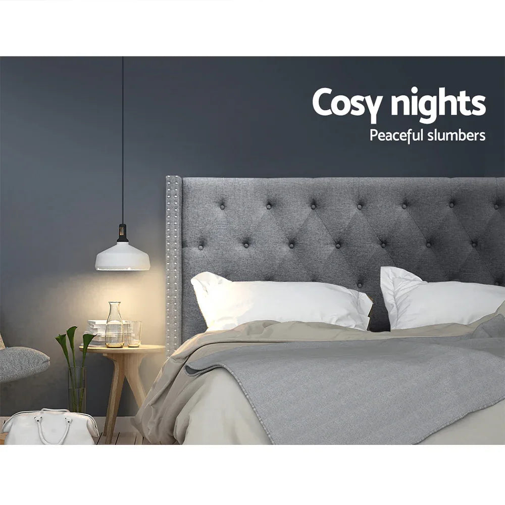 Artiss Bed Head Headboard Queen Size Fabric - LUCA Grey - Mekamart Australia
