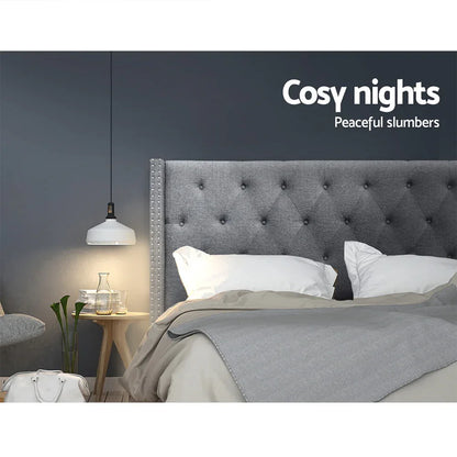 Artiss Bed Head Headboard Queen Size Fabric - LUCA Grey - Mekamart Australia