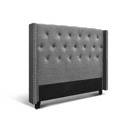 Artiss Bed Head Headboard Queen Size Fabric - LUCA Grey - Mekamart Australia